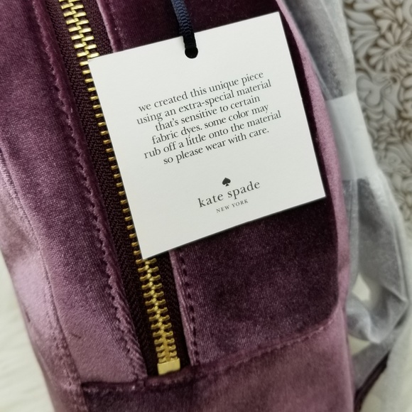 š«SOLDš« NEW! Kate Spade Velvet Sammi Backpack - Picture 6 of 8